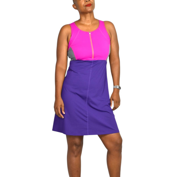 Title Nine Athletic Dress Purple Colorblock Active Sporty Casual Fit Flare Small - Picture 15 of 16